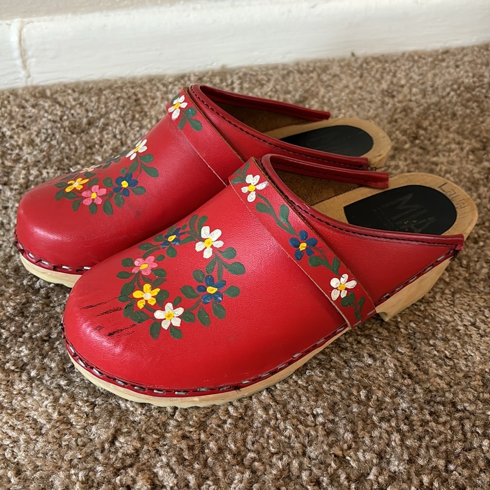 Mia anatomisk botten red floral clog - Picture 2 of 4